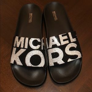 Michael Kors Rhinestone Gilmore Slides